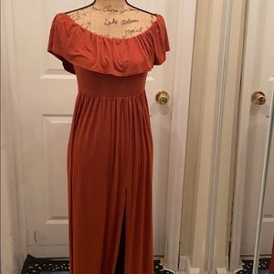 Boohoo Off The Shoulder Maxi Dress